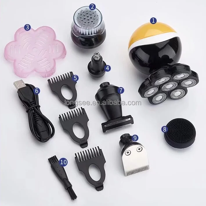 

2026 New ModelElectric Shaver 7 Cutter Head Floating for Men Bald Independently Electric Charging Portae Men Beard Trimmer