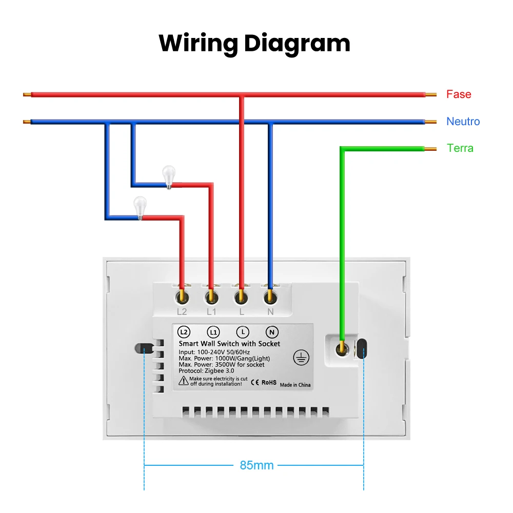 AVATTO Tuya Zigbee 3,0 Brasilien Wand Schalter mit Steckdose, touch-Sensor interruptor Smart Licht Schalter funktioniert mit Google Home/ Alexa