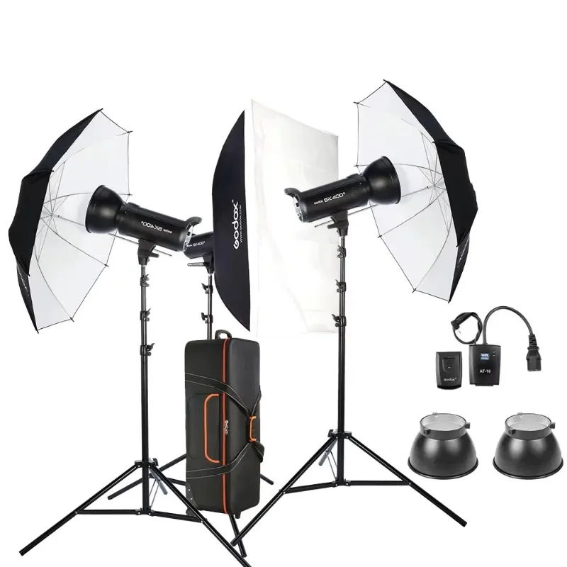 Buy Godox SK400II X 3-Light professional Studio Flash Kit for take good quality commercial portrait photography