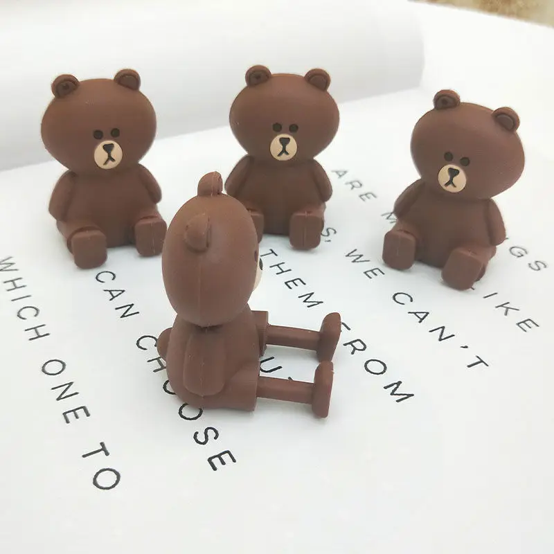 Mobile phone bracket lazy desktop multifunctional net red cute bear retractable male and female household keychain pendant