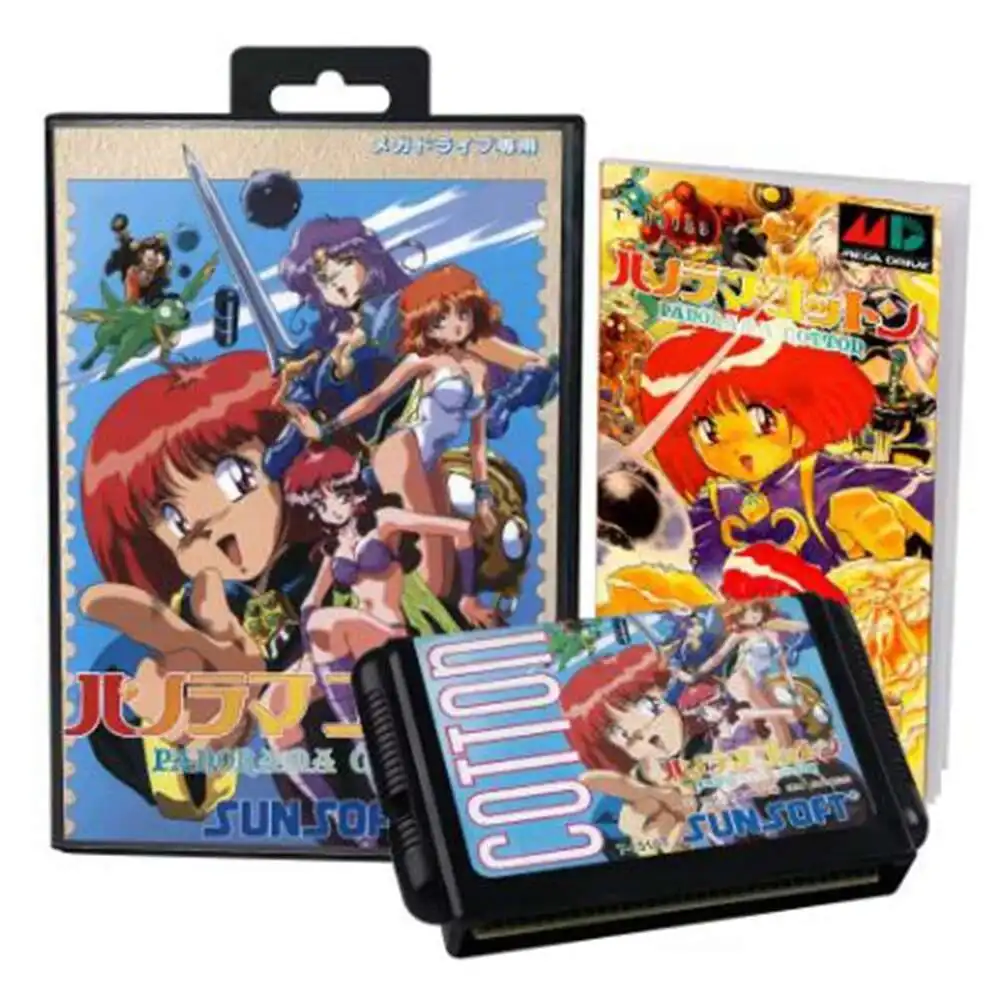 قطن بانوراما مع صندوق ودليل لخرطوشة ألعاب Sega MD 16 بت نظام Megadrive Genesis