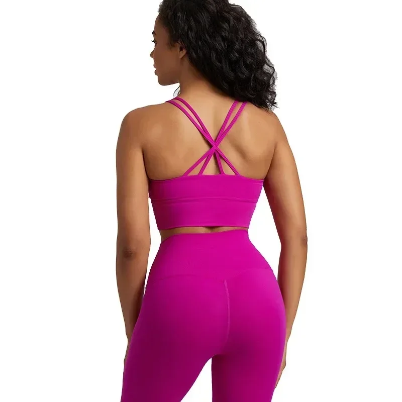 Sutiã Esportivo de Limão Suor-Wicking para Mulheres, Cross Back, Alto Impacto, Treinamento Abrangente, Jog Source, 4Way Stretch