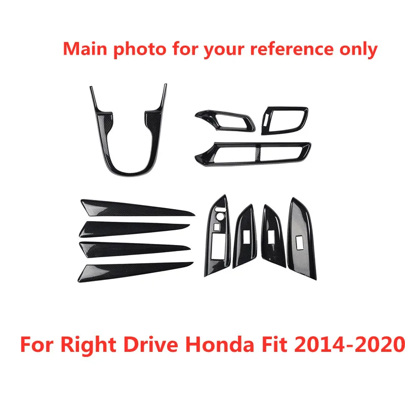 

Carbon Fiber Printed for Right Drive Honda Fit 2014-2020 Interior Styling Outlet Gear Door Panel Window Control Sticker Cover