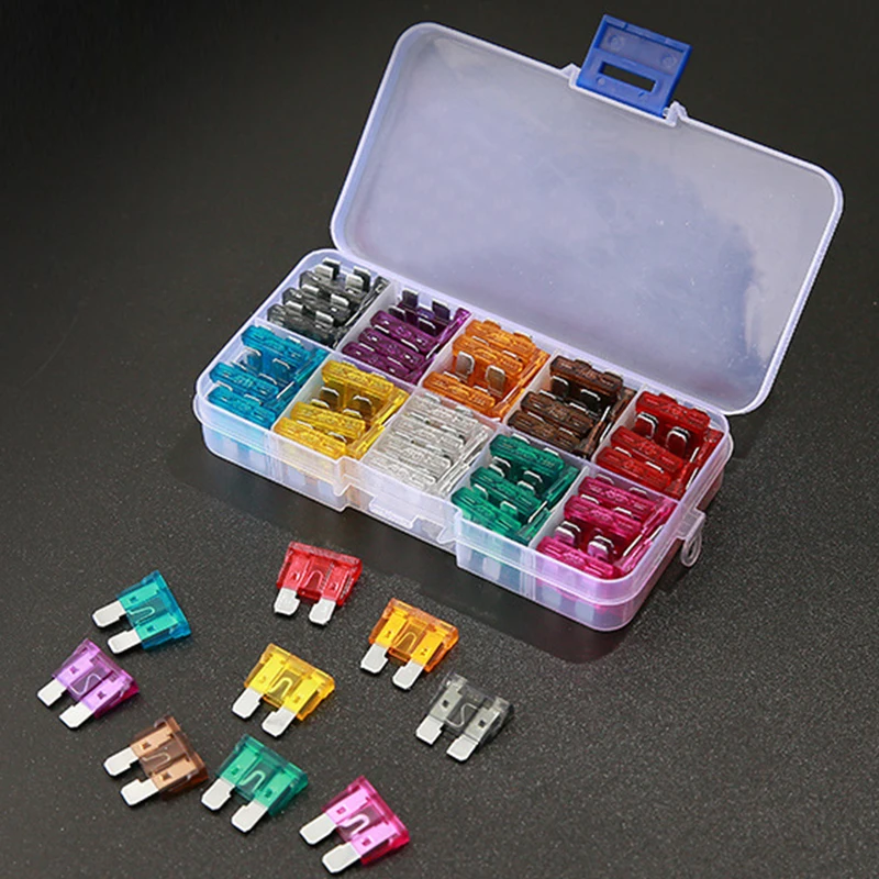 50/100pcs Car Fuse Assortment Set 2-40A Aluminum Sheet Colorful Insert Type Middle Size Fuse For Car Auto Truck Car Products