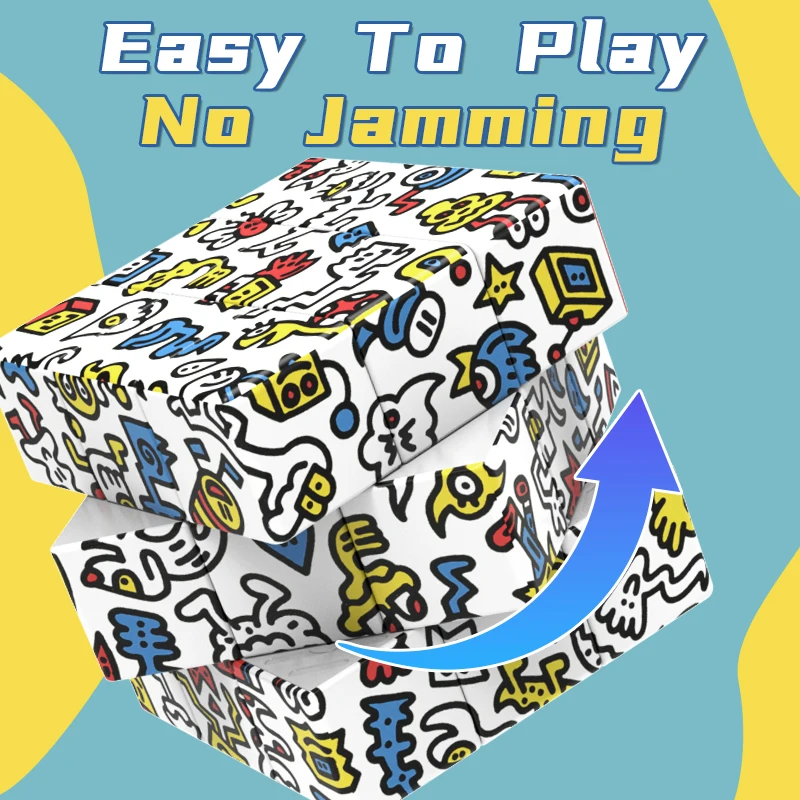 Cube de graffiti, cube magique 3x3, cube de vitesse 3x3x3, jouets adaptés aux enfants et aux adultes, cadeaux pour événements de fête, souvenirs de collection