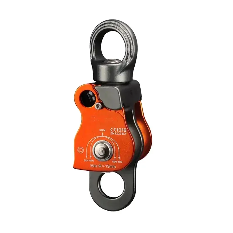 Heavy Duty Single Pulley For Fall Arrest Climbing Aluminum Alloy Tandem Rope Zip Line Single Pulley For Climbing Double Pulley