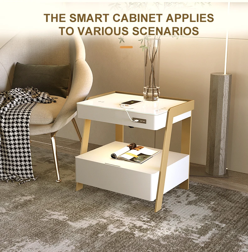 الجملة الحديثة شحن ذكي طاولة السرير متعددة الوظائف السرير الجدول أدراج طاولة جانبية لغرفة المعيشة غرفة نوم