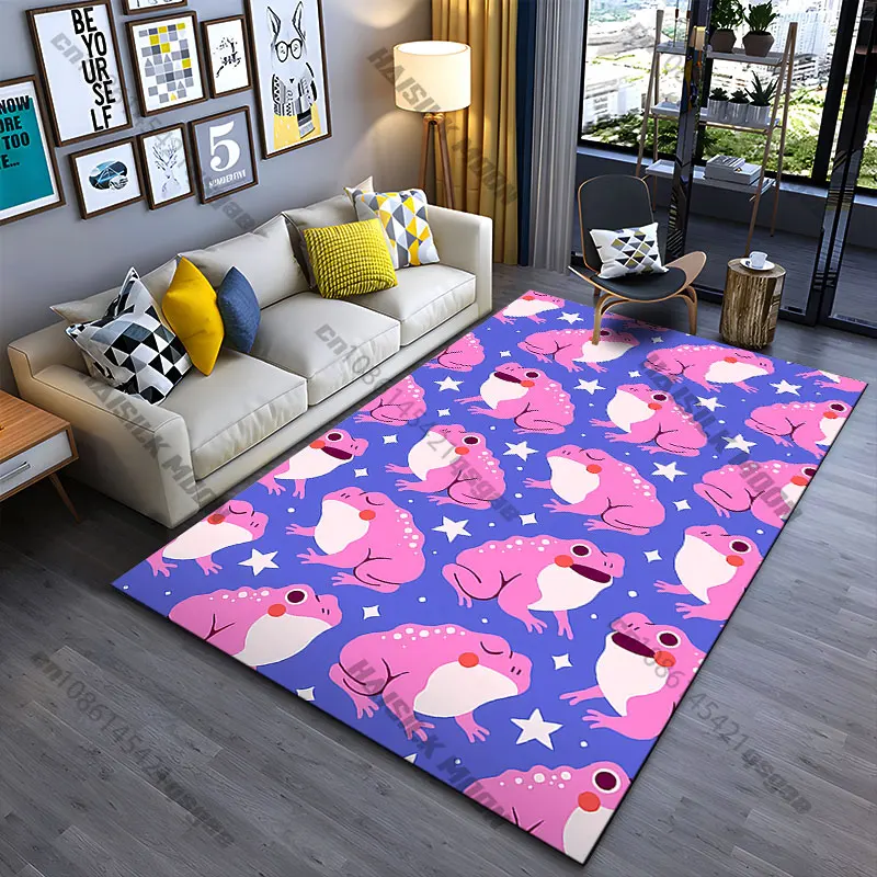 

Pink frogs patterned design carpet Yoga living room room decor children's crawling mat doormat area rug games mat