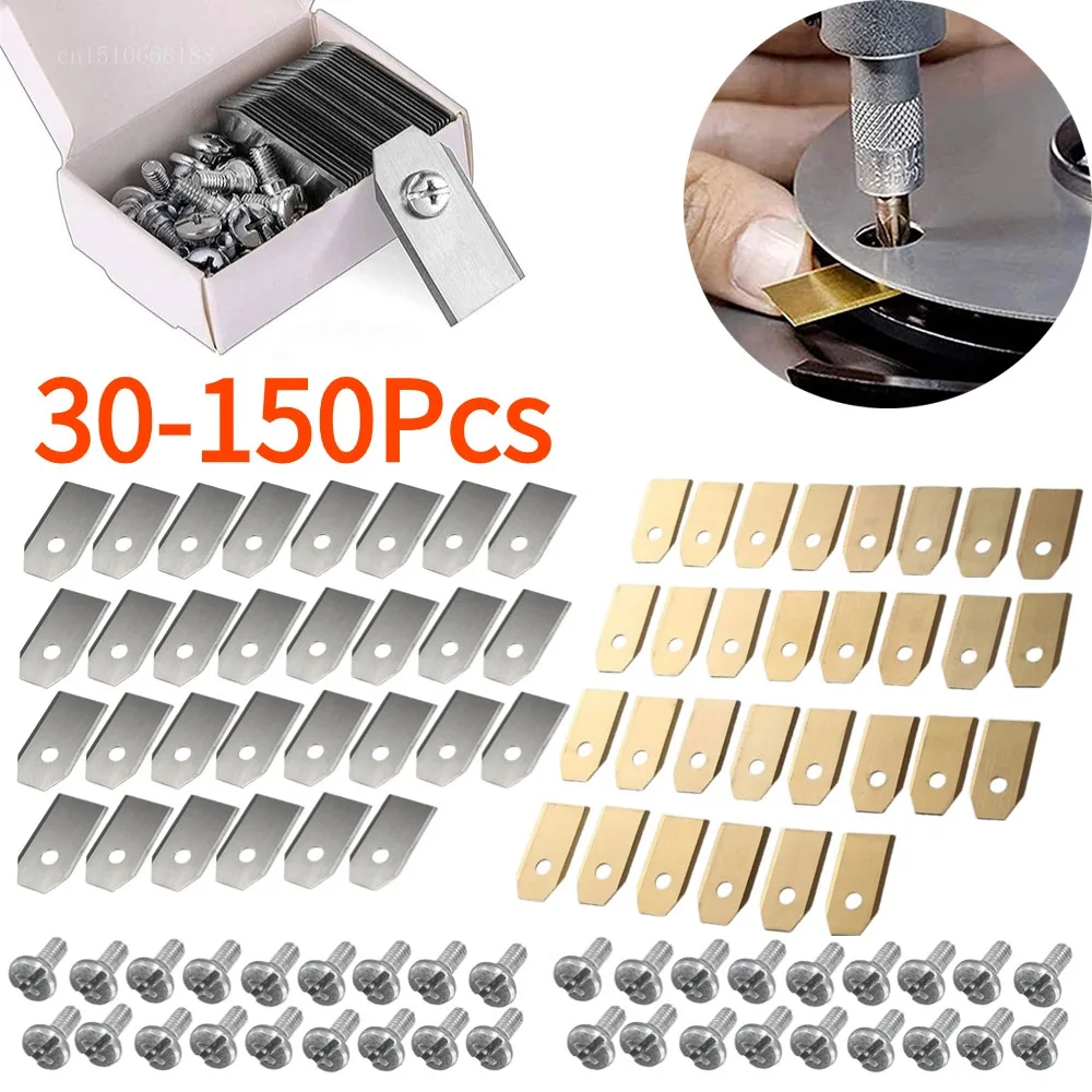 

30-150Pcs Stainless steel Lawn Mower Cutting Blades with Screw Kit for Husqvarna Automower/Gardena Robotic Lawnmower Repair