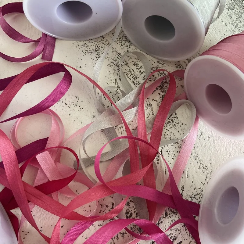 7mm,10m/color,silk set,70M,100% real pure thin normal silk ribbons for embroidery and handcraft project,gift packing Berrys