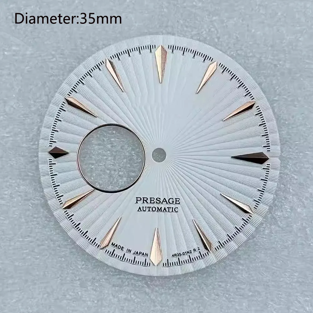35mm NH38 S Logo Dial Blue Green Open Heart Presage s Dial for NH38 Movement Skeletal Dial SSA441J1/SSA405J1 Modification Parts