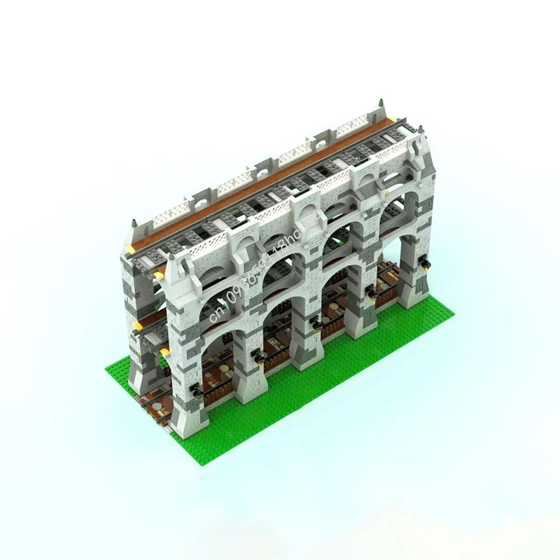 MOC Benutzerdefinierte Modulare Stadt Eisenbahn Brücke Modell Baustein Diy Kreative Montage Bildungs Ziegel Kind Urlaub geschenk