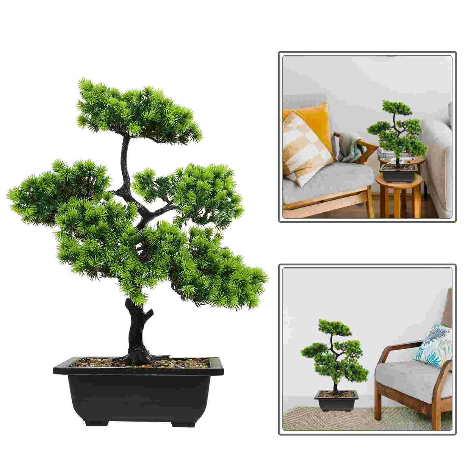 Artificial Bonsai Tree Juniper Faux Plants Indoor Small Fake Plants Zen Garden Japanese Decor Pots Home Table Office