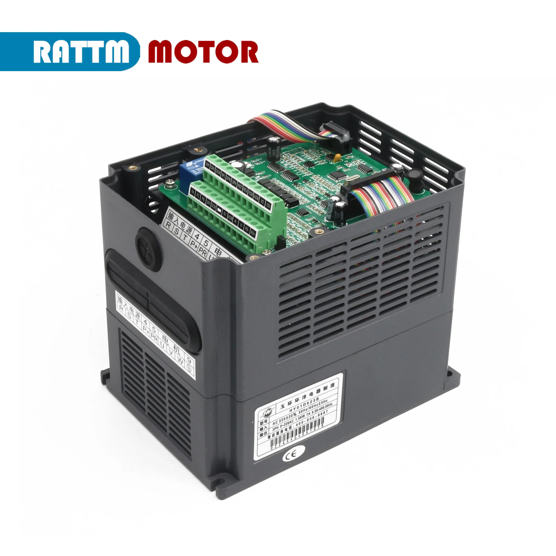 Imagem -04 - Huanyang Inversor Vfd 110v 220v 380v 7a Frequência Variável Fase de Entrada ou Fases Saída Fases do Motor Rattm hy 1.5kw