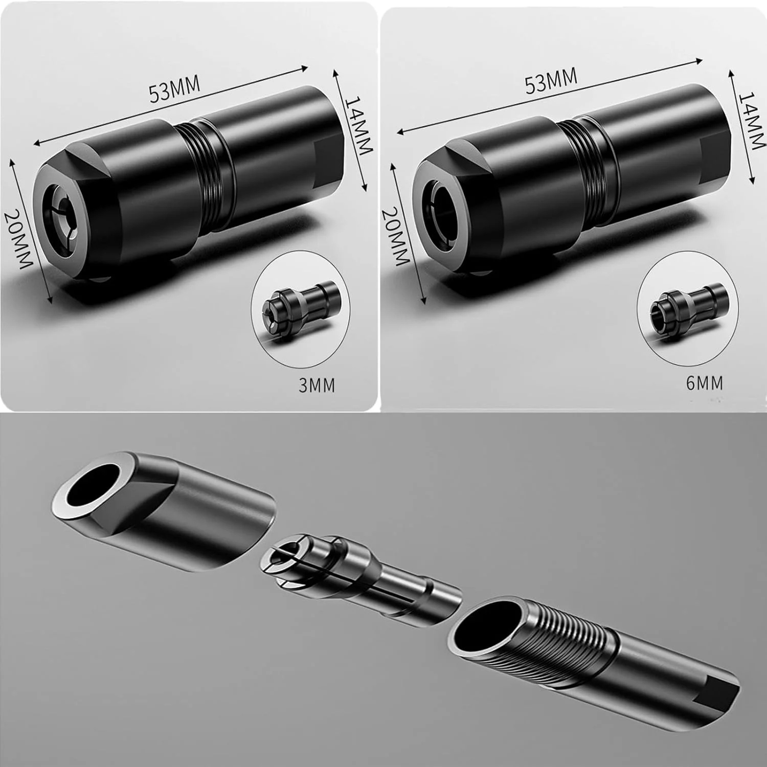 

3/6mm Angle Grinder Modified Adapter To Straight Grinder Chuck for Angle Grinder Thread Grinding Polishing Power Tools