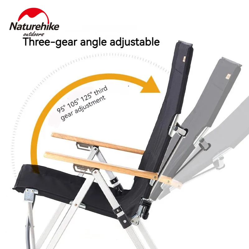 

Naturehike складной стул, кресло, сиденье для рыбалки, пляжа, кемпинга, портативный стул из алюминиевого сплава с регулируемой спинкой и высокой спинкой