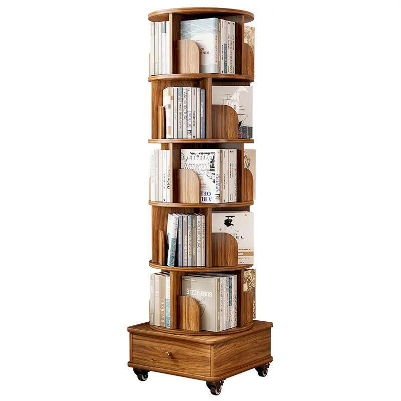 

Bookshelf 360 floor-to-ceiling living room storage shelf household wheeled mobile student picture book shelf bookcase