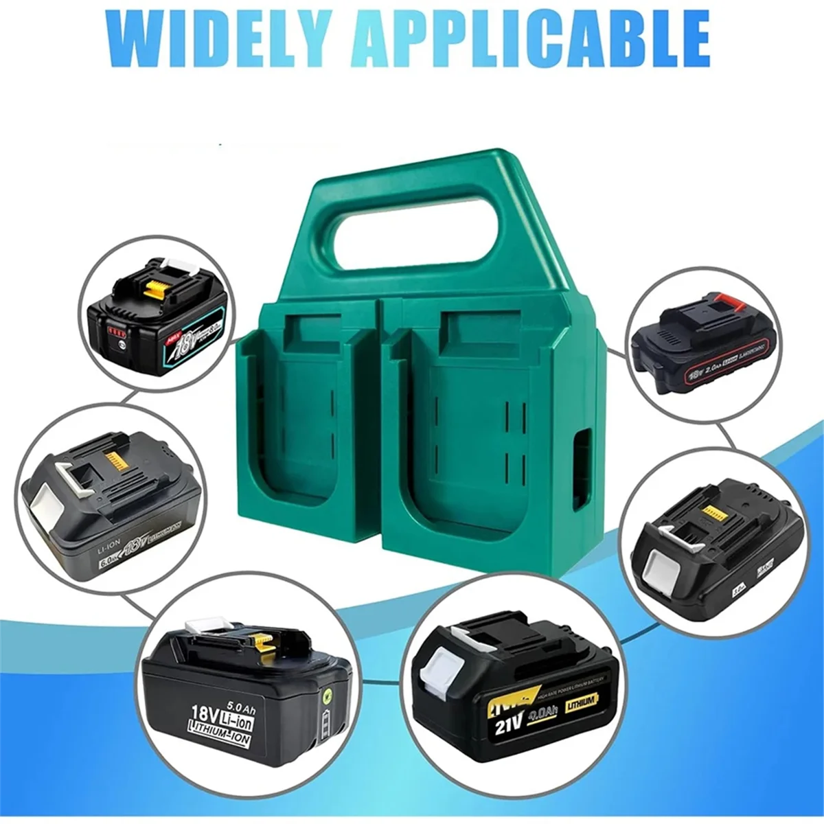 A83Z Lithium Battery Mount Holder for 18V Li-Ion Battery BL1830 BL1860 Equipped with Charging Function EU Plug