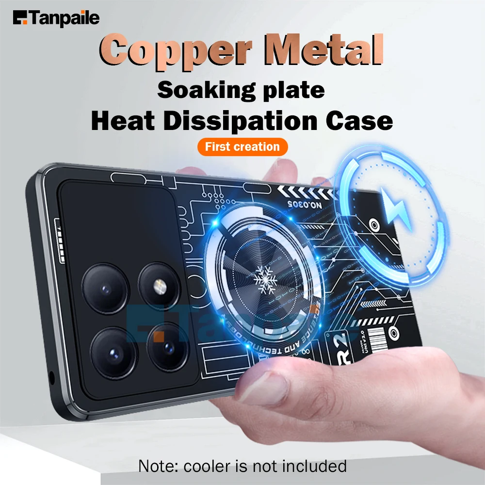 Magnetic Cooling Case For Redmi POCO X6 Pro K70 K70E Note 13 Pro F5 K60 12 Turbo F6 Case Heat Dissipation Copper Metal Cover