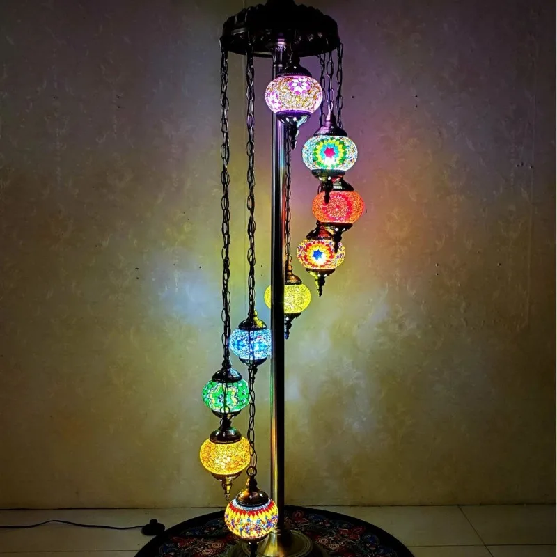 Luxury romantic Xinjiang Pavilion LED coffee western restaurant floor lamp