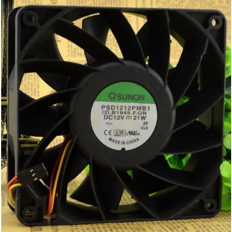 Original CPU Cooler Fan for TAJUN PSD1212PMB1 12V 21W 3-wire Booster Fan 120×120×38mm