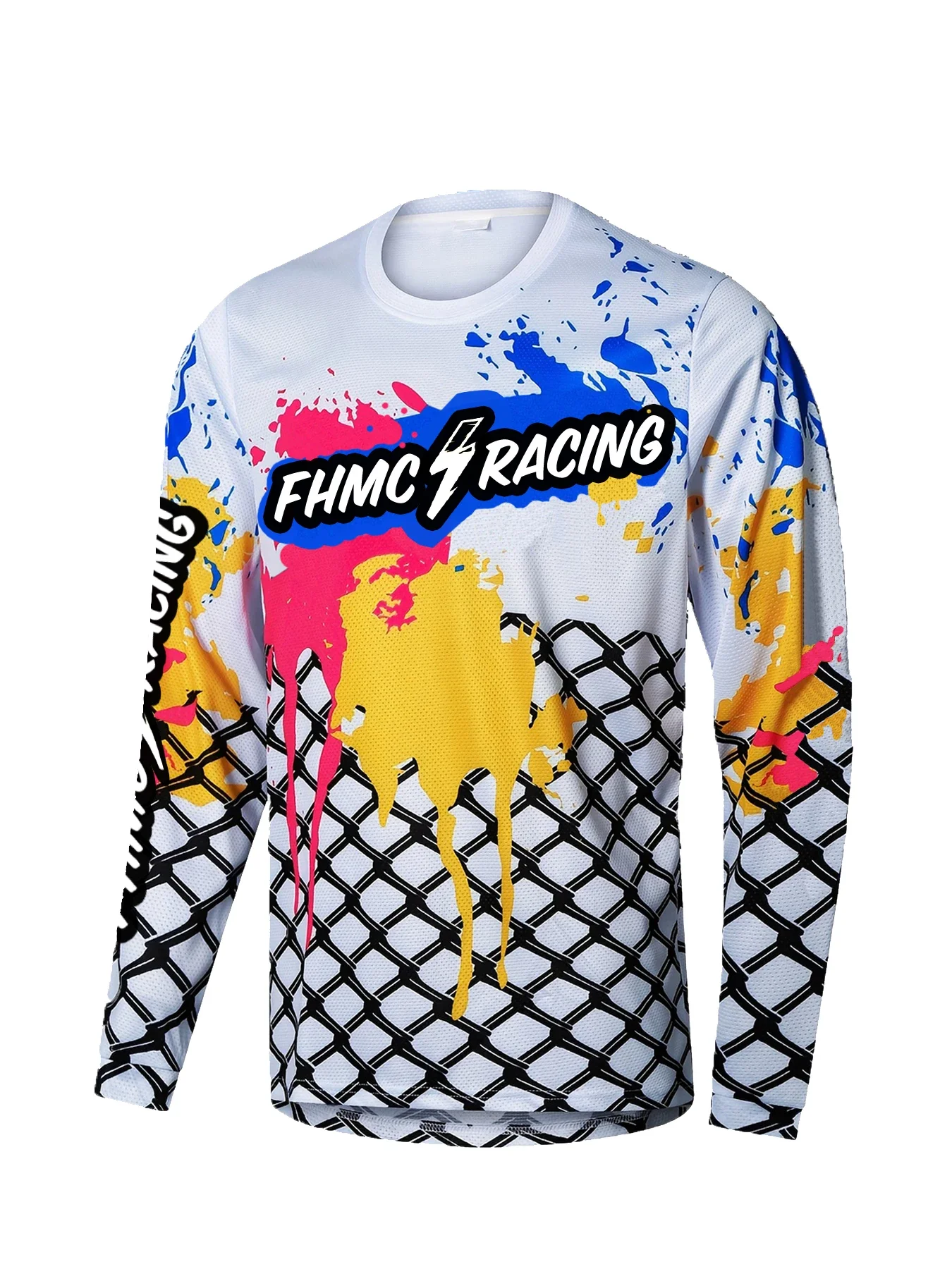 Heren Motorcross Jersey Kleur Wielertrui Downhill Mtb Motorfiets Lange Mouw T-Shirt Sportkleding