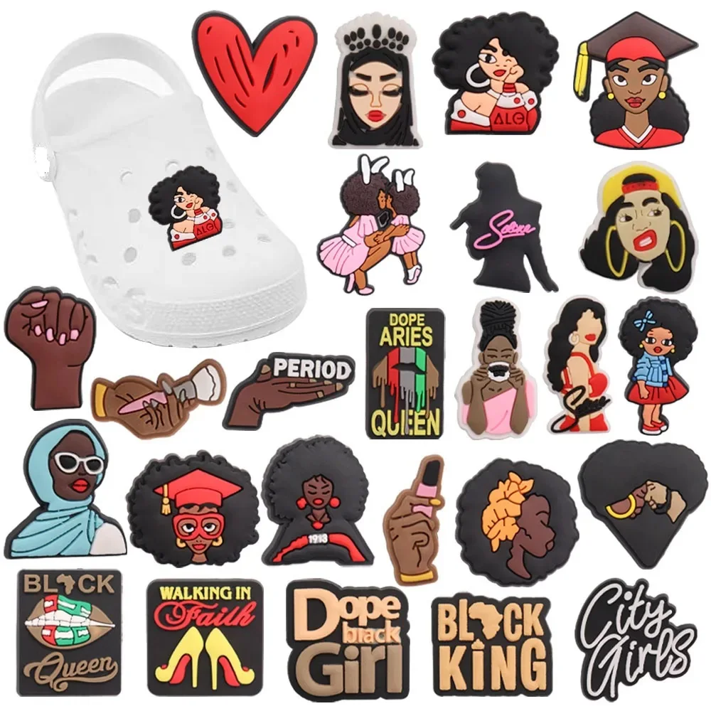 

1-25PCS PVC Cartoon Buckle Clog Fit Wristbands City Girls Woman Shoe Charms Accessories Sandals Shoes Decorations Girls Gift