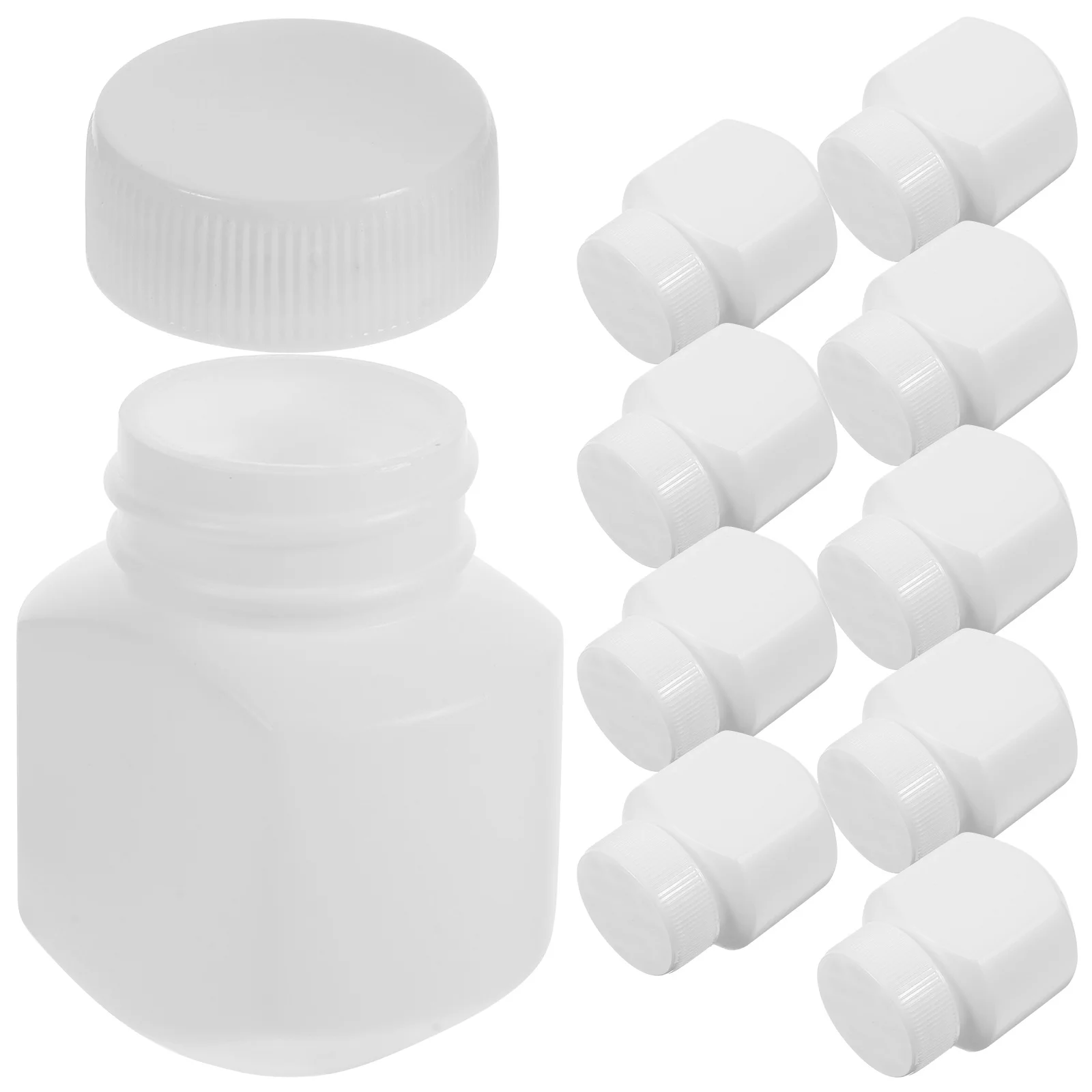 

10 шт. флаконов для таблеток из HDPE, светонепроницаемый портативный органайзер для хранения, герметичный контейнер для капсул и порошков, дорожный футляр