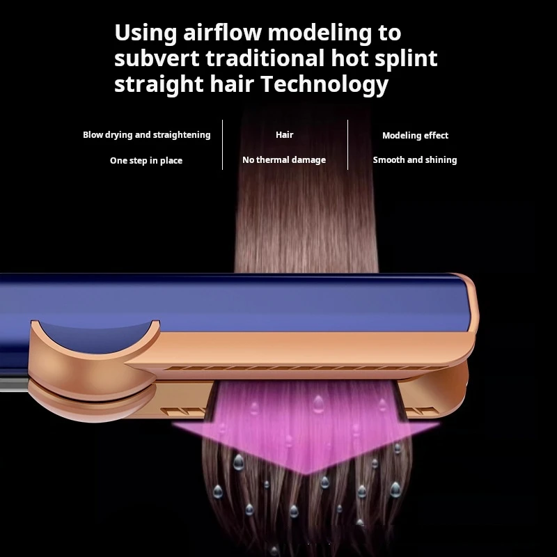 Professional 2-in-1 Hair Straightener And Dryer Heat-Up Flat Iron Compatible with Airstrait Hair Styling Tool