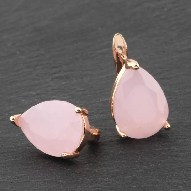 New 2022 Luxury For Wedding Drop Earrings For Women Fine 585 Rose Gold Color Water Drop Long Dangle Earrings Fashion Jewelry