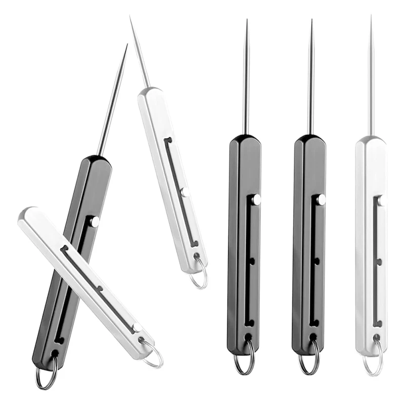 Palitos de Dente de Titânio Portáteis com Suporte para Palitos de Dente para Camping, Piqueniques e Viagens, Essenciais e Convenientes, Palito de Dente Telescópico