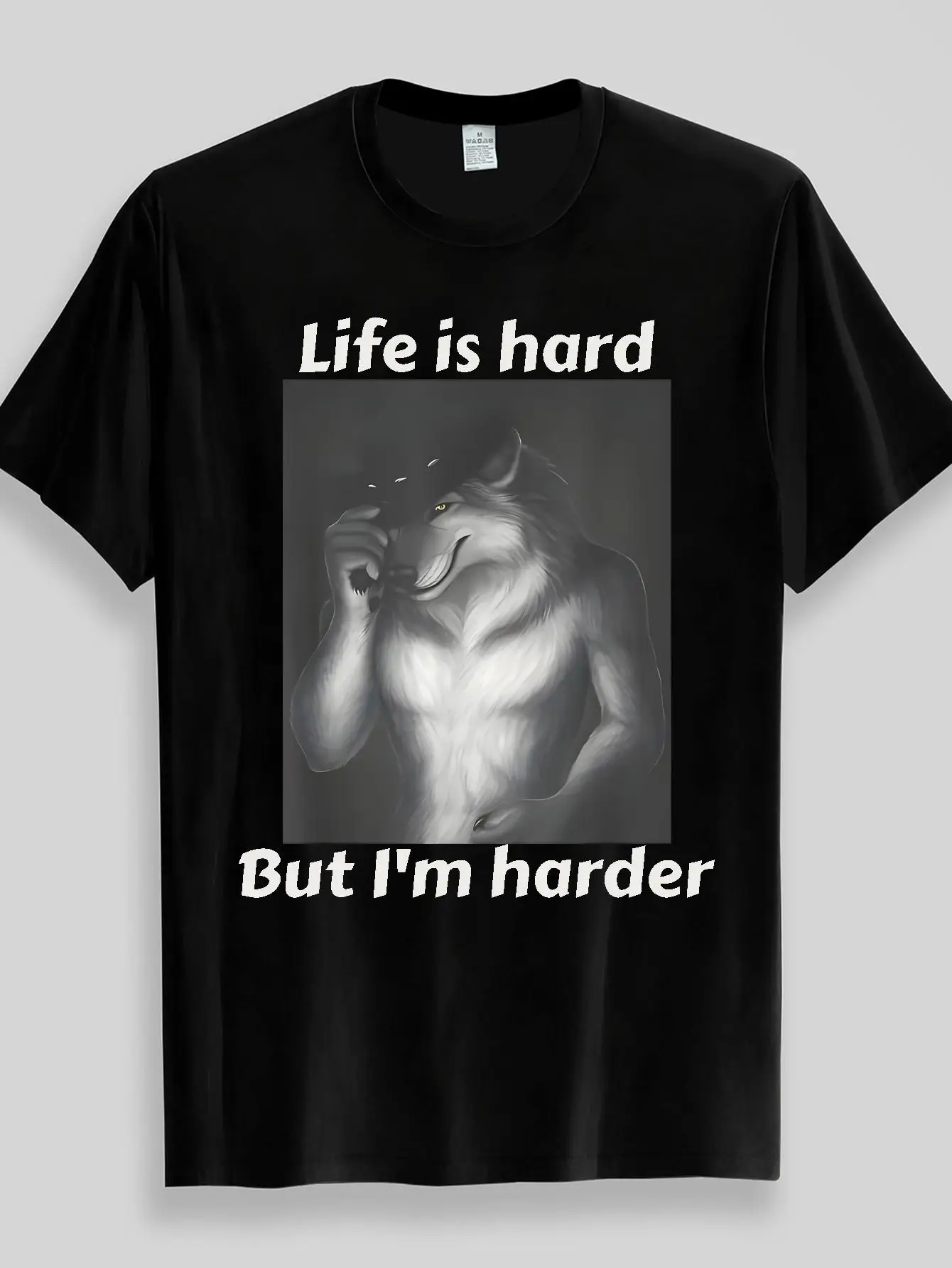Resilient Werewolf Image Caption Life Is Harder I Am More Resilient Inspirational Men'S T-Shirt As A Gift