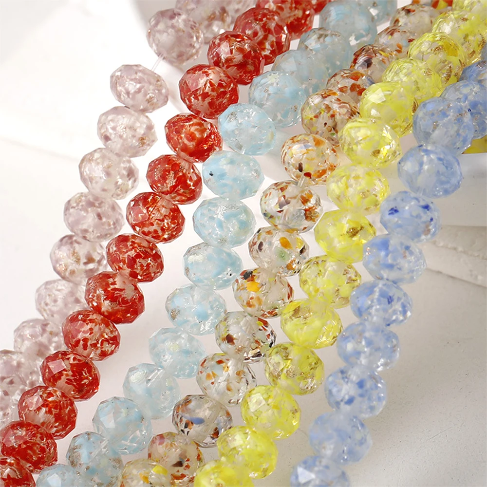 10 PCS 8x6mm Colorful Gold Powder Cut Flat Partition Bead DIY Jewelry Making Necklace, Bracelet, Clothing Accessories Materials