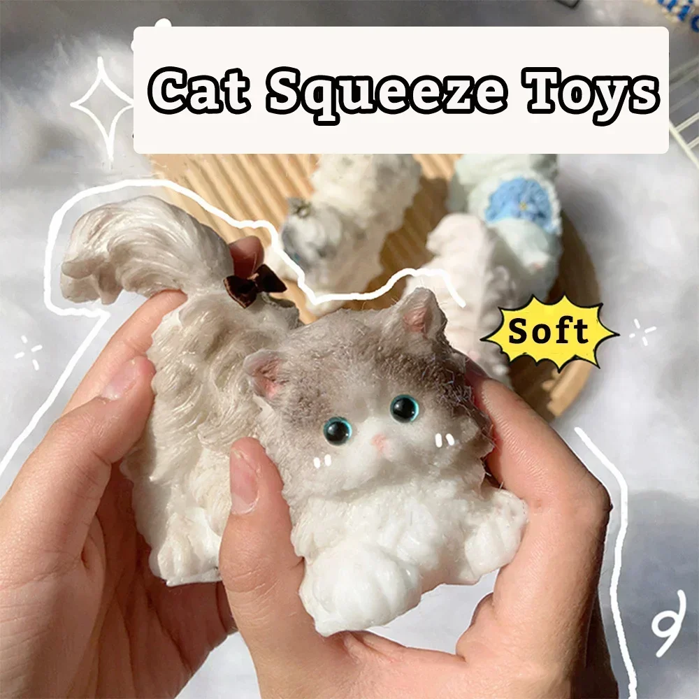 Squeezing Relaxing Decompression Toys Handmade Persian Cat Three-dimensional Dolls Soft and Elastic Squeez Home Party Favors