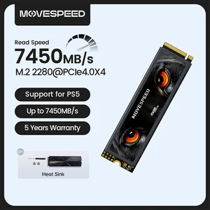 MOVESPEED 7450 Mb/dtk SSD NVMe M. 2 2280 Hard Disk Solid State Internal 4TB 2TB 1TB Drive SSD M2 PCIe 4.0x4 2280 untuk PC Laptop PS5 10 penjualan terbaik m. 2 2tb - №