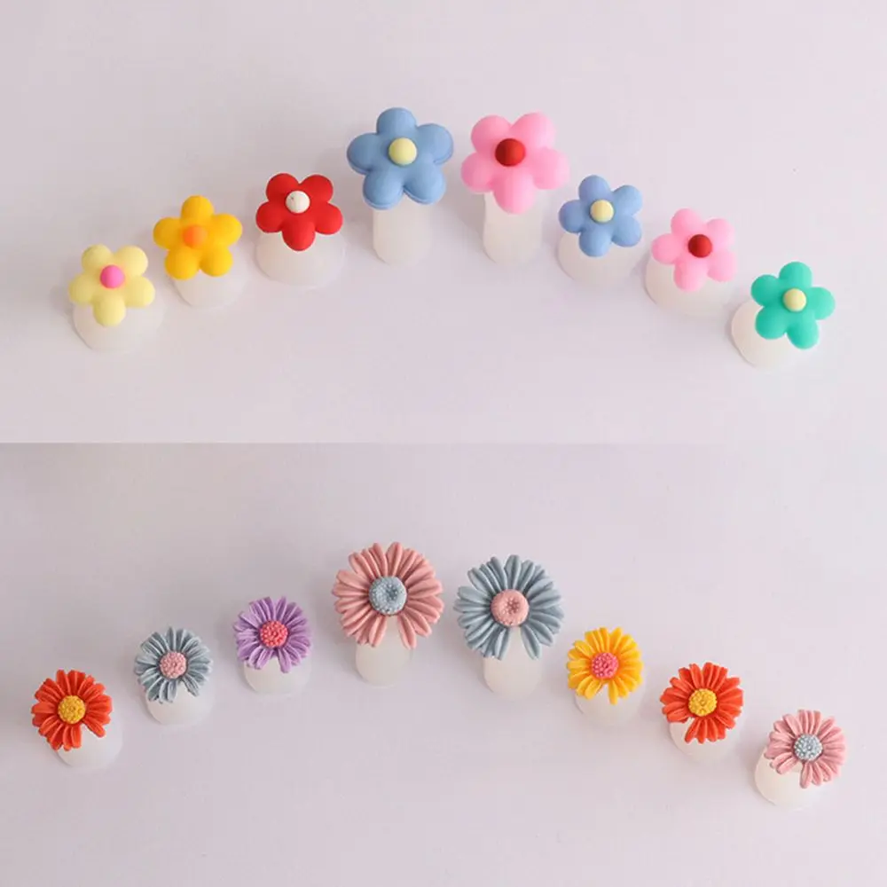 8pcs Soft Silicone Toe Separator Crystal Candy Color Flower Modeling Foot Finger Divider Form Manicure Pedicure Nail Art Tools