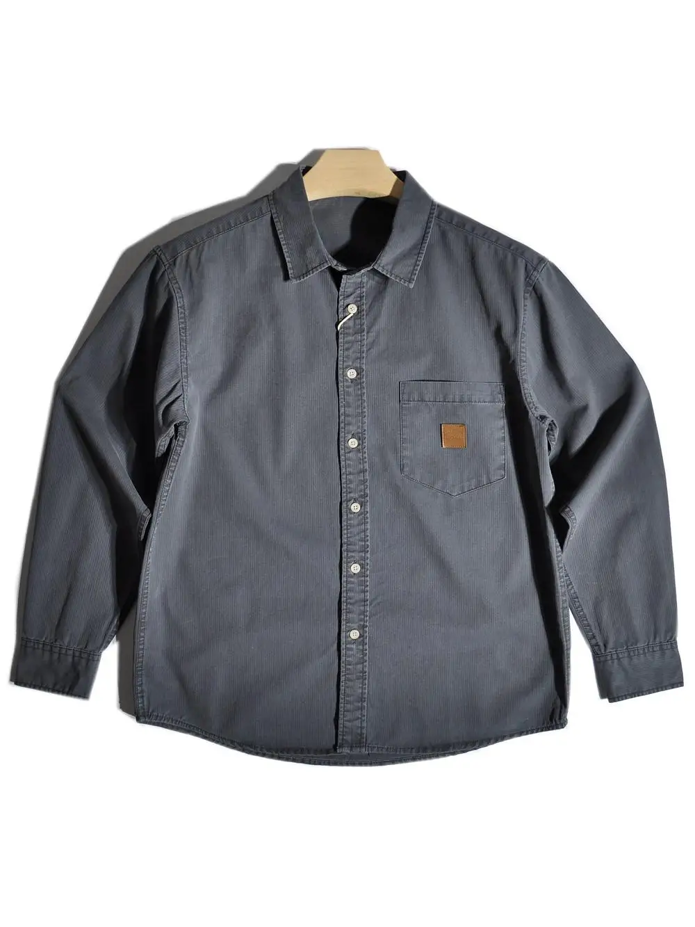 

Loose Fit Pure Cotton Long Sve irt Textured Stripe Casual Spring Mens irt American Sle Button up Youth Faion