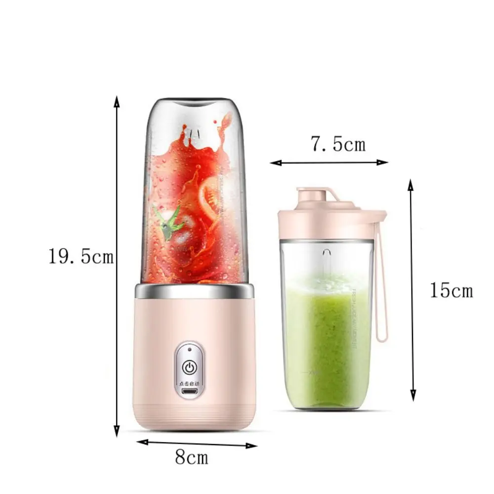 Household USB Charging Electric Juicer Juice Maker Blue/Pink Fruit Juicer Cup 400ml Smoothie Blender Milkshake image 4