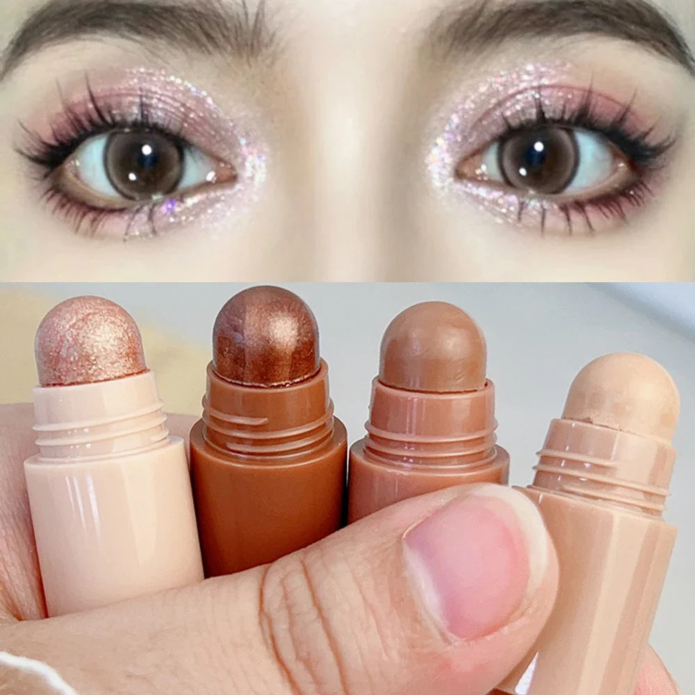 Lápiz de sombra de ojos nacarado 4 en 1, resistente al agua, larga duración, brillo, sombra de ojos, Lápiz Delineador de ojos, herramientas de maquillaje