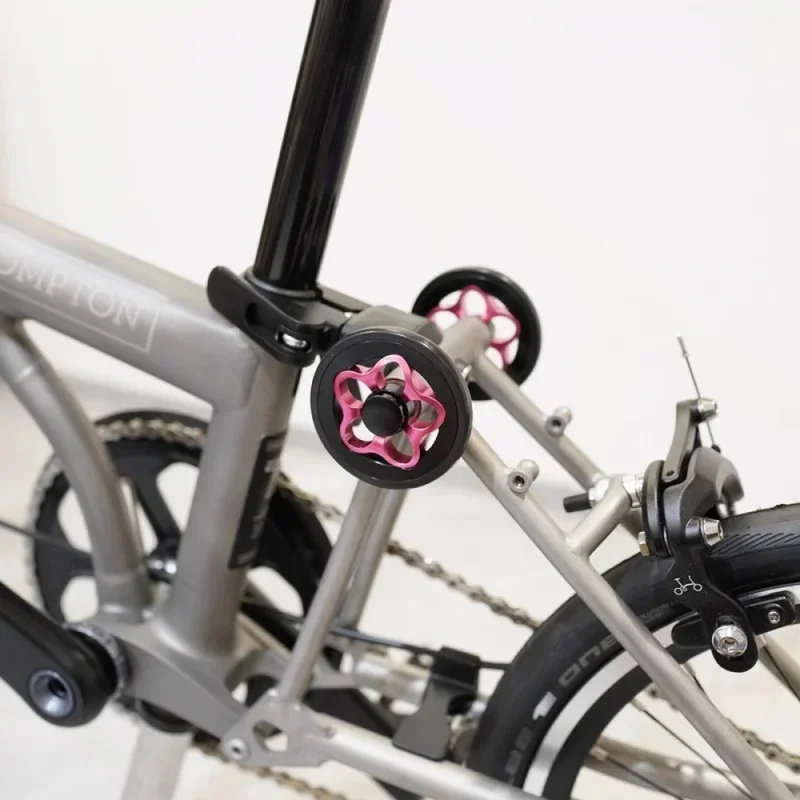 Union Jack Easy Wheels For Brompton Folding Bike 70mm Colorful Egg Flower CNC Easy Roller 116g Per Pair Auto Accessories