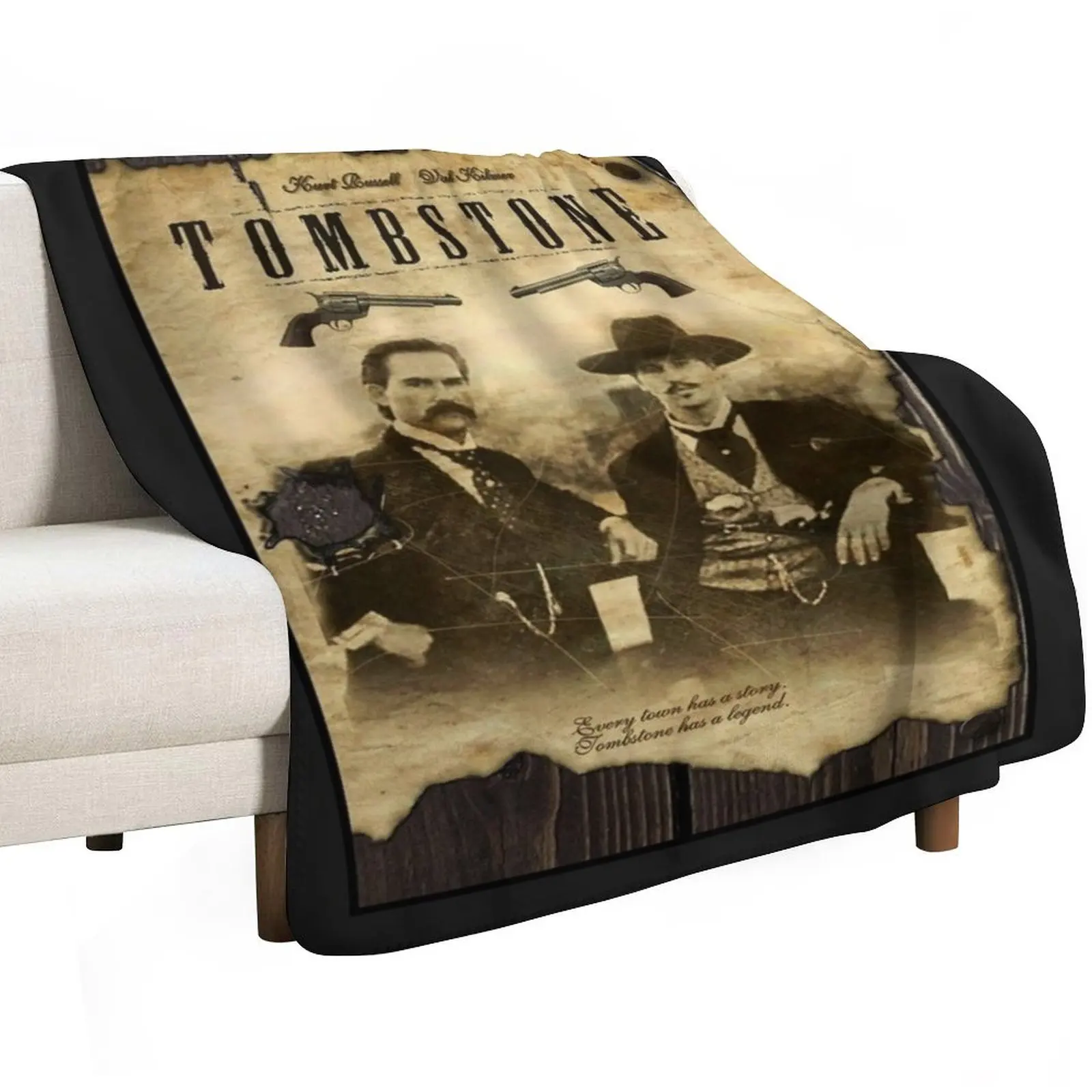 Tombstone Movie Poster Throw Blanket Decoratives Single Plush for winter valentine gift ideas Luxury St Blankets