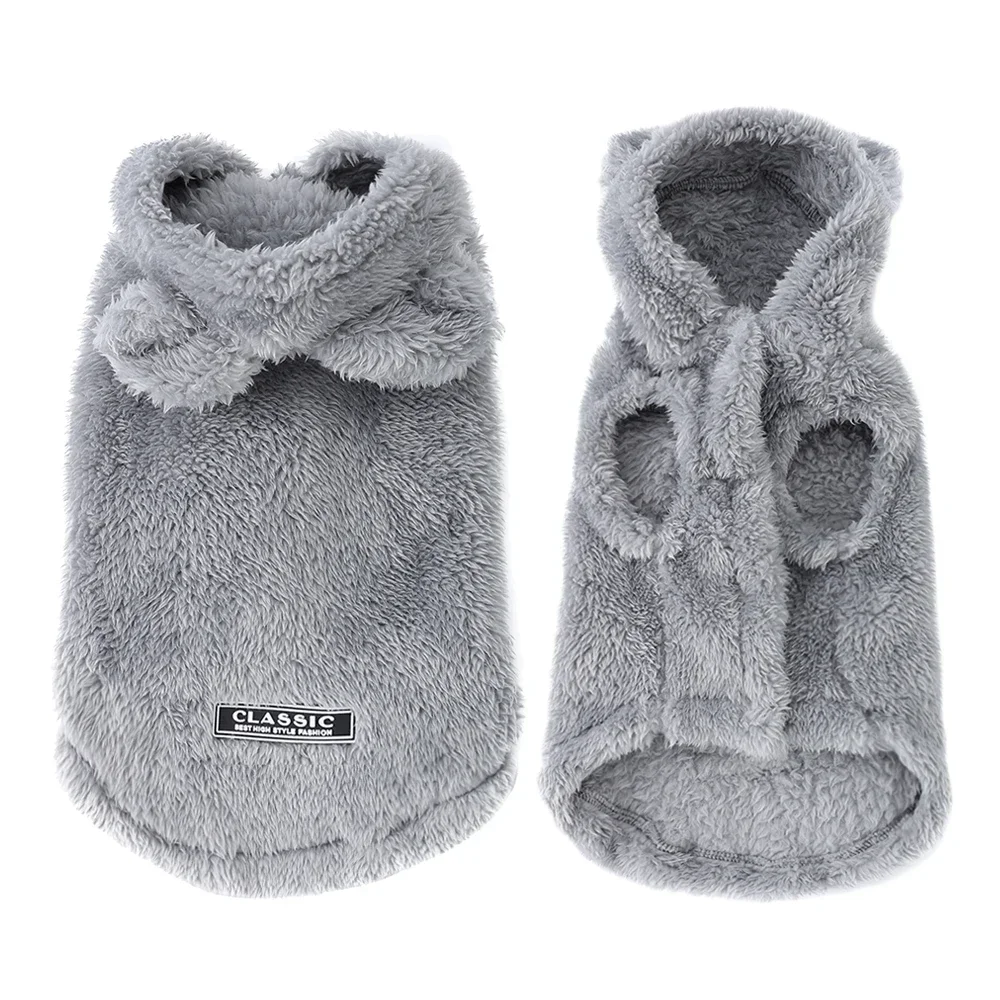 

Soft Fleece Pet Dog Clothes Cute Hoodie Coat For Small Medium Dogs Cats Autumn Winter Puppy Hooded Jacket Sweater Pug Apparel