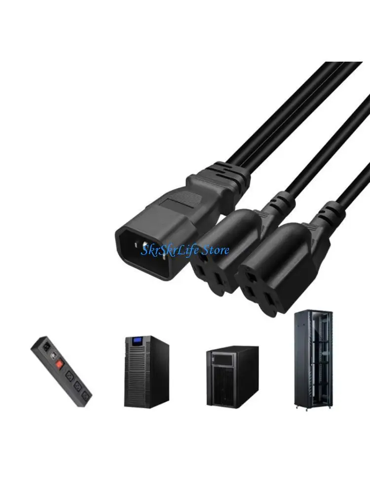 

E65E Power Cord, IEC320 C14 to Double 5-15R Receptacles Converter Cable 30CM Length for Multple Use