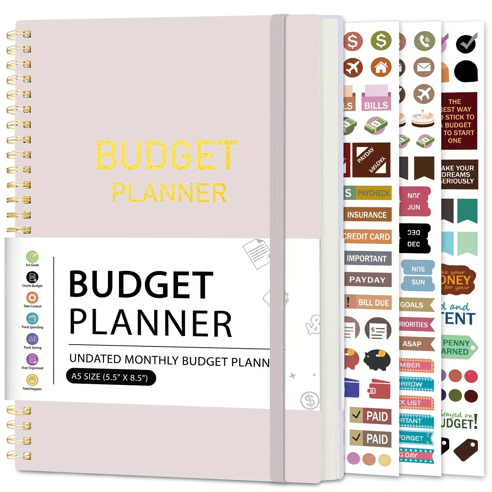 Monthly Finance Budget Planner Organizer with Expense Tracker Notebook to Manage Your Money Effectivelyr Undated Finance Planner