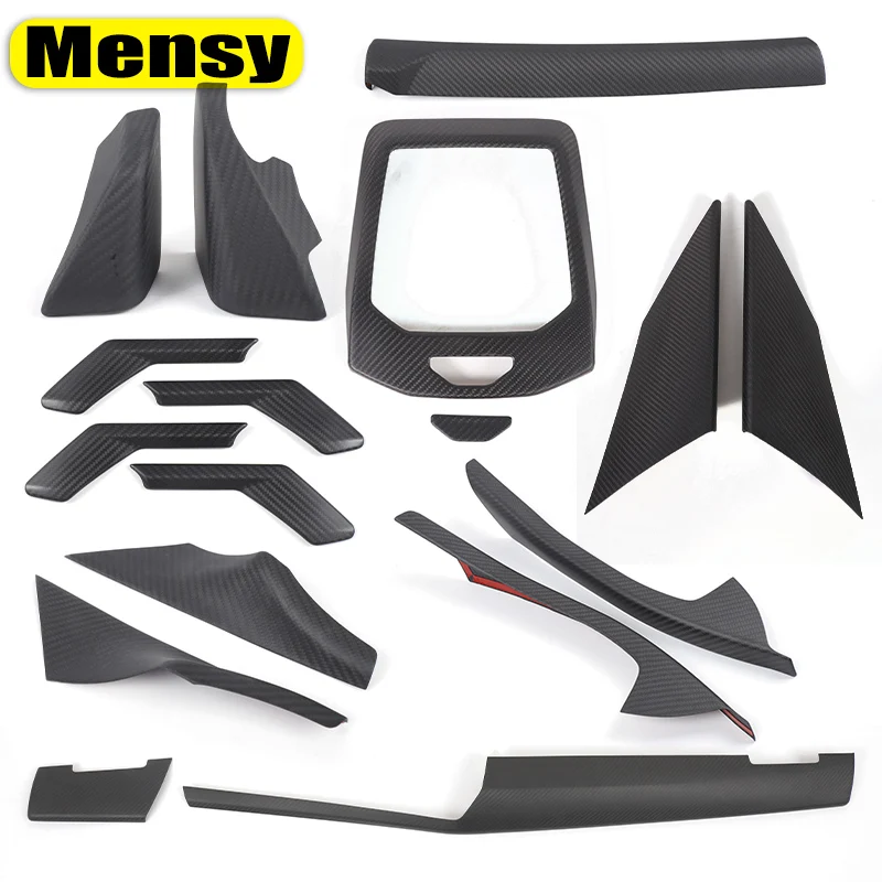 

Real Dry Carbon Fiber Car Interior Decoration Cover Stickers Trim For BMW 5 Series G60 2024 2025 Accessories