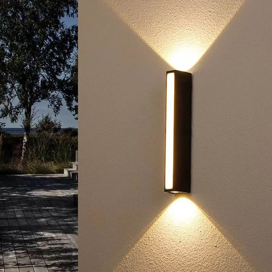 lampadas de parede exterior led exterior impermeavel ip65 up e dnow wall light aluminio jardim escada varanda 24w 60w 01