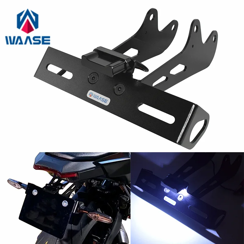 

waase For Yamaha MT-09 MT09 SP 2024 2025 License Plate Frame Holder Bracket Rear Fender Eliminator Tail Tidy w/ LED Light