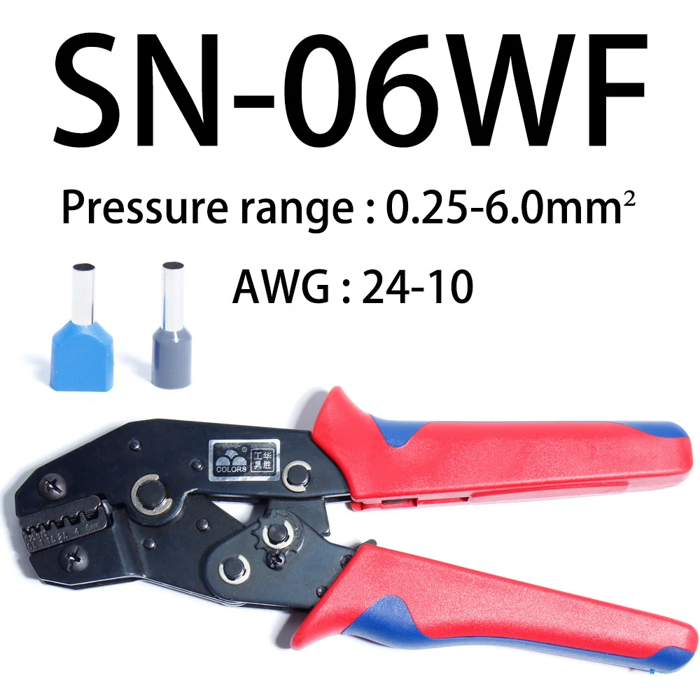 SN-06WF terminal tubular friso alicate eletricista mão mini ferramentas de alta precisão crimper conector multitool duplo tubular