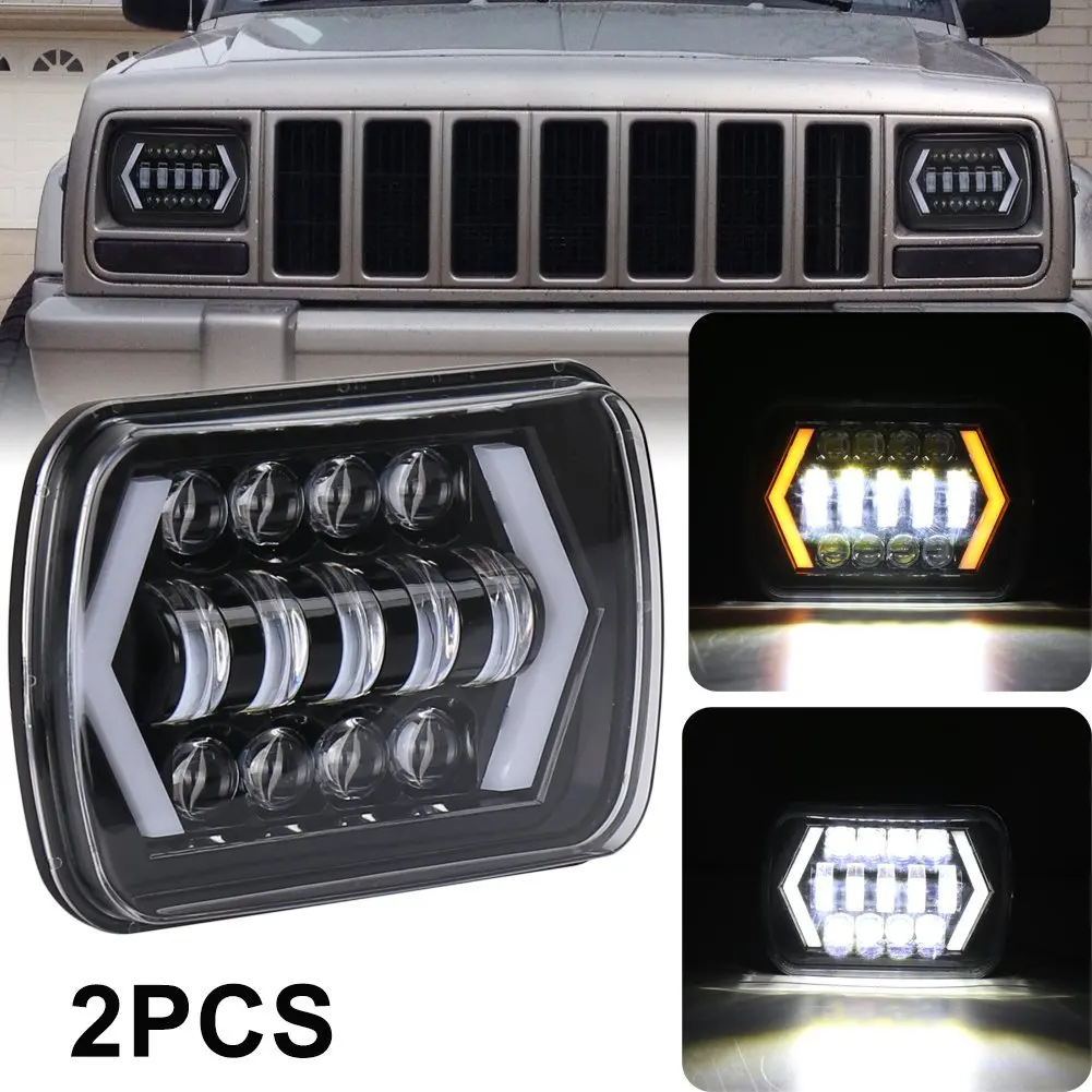 Car 110W 5x7 Inch Led Headlights 7x6 For Jeep Cherokee XJ Wrangler YJ Accessories H6054 H5054 H6054LL 6052 6053