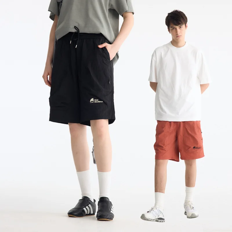 Весна-лето, новая рабочая одежда в американском стиле, дышащие быстросохнущие спортивные шорты на шнуровке, свободные шорты унисекс с пятью точками и принтом Z9TK